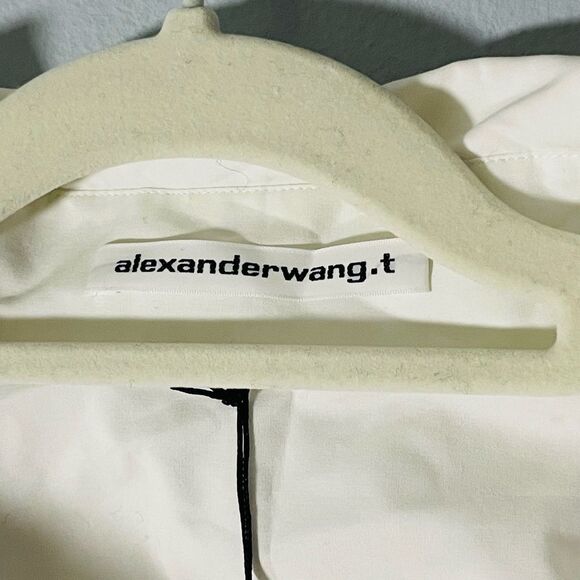 NWT $495 Alexander wang CROSS DRAPE SHIRTDRESS IN COMPACT COTTON - Picture 12 of 14